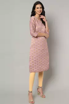 Light-pink jacquard cotton silk Kurta Pant With Dupatta