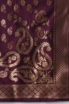 Light-pink jacquard cotton silk Kurta Pant With Dupatta