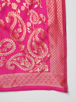Light-green jacquard cotton silk Kurta Pant With Dupatta 4