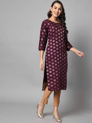 Purple jacquard cotton silk Kurta Pant With Dupatta 2