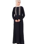 Silk Route | Black Sesame Smart Look Abaya (Jilbab) | Length 56