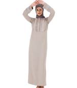 Silk Route | Dusty Brown Pleated Abaya | Length 58