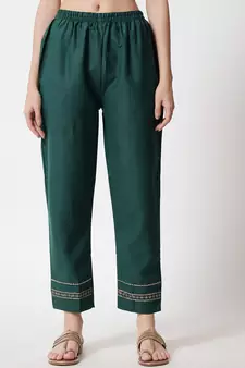 Dark-green digital print georgette Kurta Pant With Dupatta