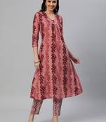 Pink printed cotton cotton-kurtis