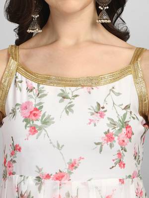 White digital print cotton silk Kurta Pant With Dupatta 2