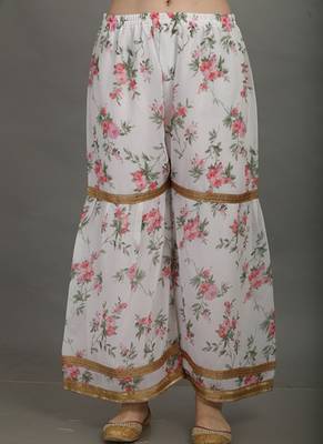 White digital print cotton silk Kurta Pant With Dupatta 5