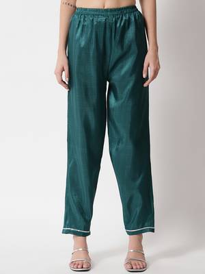 Sea-green embroidered cotton silk Kurta Pant With Dupatta 3