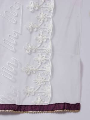Purple embroidered cotton silk Kurta Pant With Dupatta 3