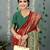 Red woven banarasi silk saree with blouse