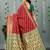 Red woven banarasi silk saree with blouse