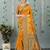 Yellow woven banarasi silk saree with blouse