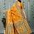 Yellow woven banarasi silk saree with blouse