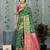 Green woven banarasi silk saree with blouse