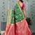 Green woven banarasi silk saree with blouse