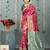Rani pink woven banarasi silk saree with blouse