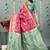 Rani pink woven banarasi silk saree with blouse