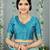 Aqua blue woven banarasi silk saree with blouse