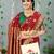 Maroon woven banarasi silk saree with blouse