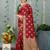 Maroon woven banarasi silk saree with blouse