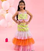 Butterfly Shaped Crop Top With Hand Embroidery All Over