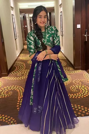 Floral Brocade Embroidered Green Top And  Lehenga With Matching Dupatta