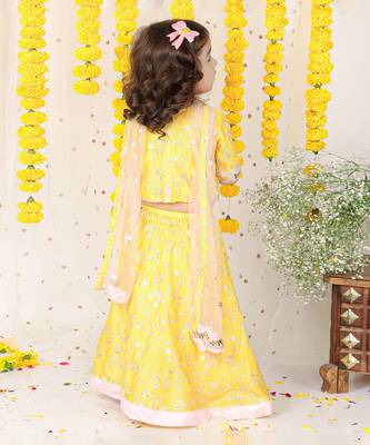 Zari Thread Embroidered Top And Sequin Work Lehenga With Dupatta 2