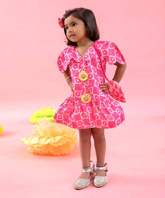 Flower Print Dress With Sling Bag 1