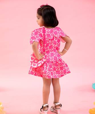Flower Print Dress With Sling Bag 2