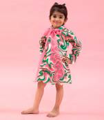 Organza Made Bow With Full Sleeved Dress