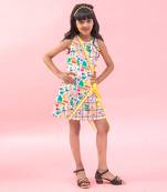 Overlapped Dress With Lace Work In Front