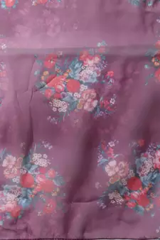 Purple embroidered chanderi Kurta Pant With Dupatta