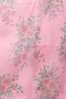 Pink embroidered chanderi Kurta Pant With Dupatta