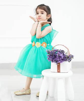 Pleated Mint Green Fancy Dress 2