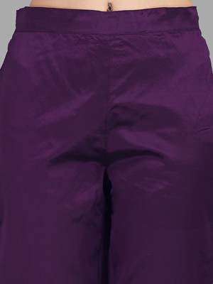 Purple jacquard cotton silk Kurta Pant With Dupatta 3