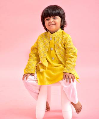 Attached Jacket Style Kurta With Pyjama 1