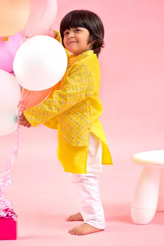 Attached Jacket Style Kurta With Pyjama