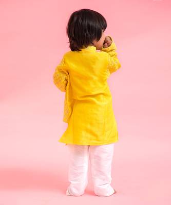 Attached Jacket Style Kurta With Pyjama 3