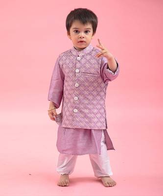 Heavy Embroidered Jacket With Silk Kurta And Chudidar 1