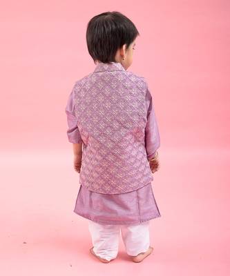 Heavy Embroidered Jacket With Silk Kurta And Chudidar 3