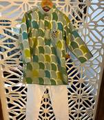 Multicolour Brocade Kurta And White Pyjama