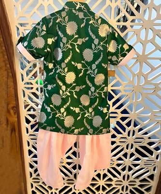 Multicolour Brocade Kurta And White Pyjama 2
