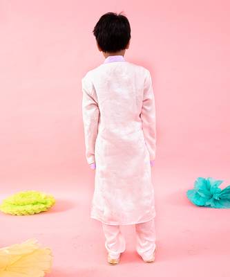 Yellow And Light Pink Two Tone Ethnic Kurta And Pyjama 3