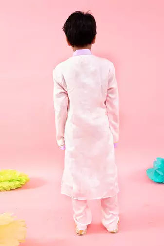Yellow And Light Pink Two Tone Ethnic Kurta And Pyjama