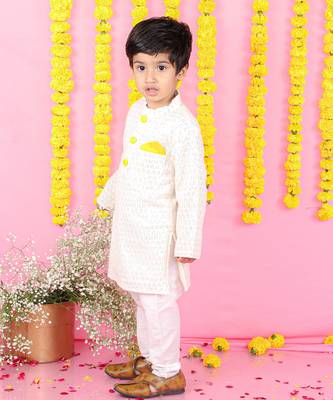 Sequins Embroidered Off White Kurta And Patiala 3