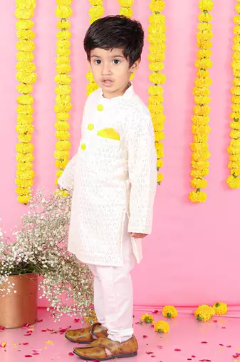 Sequins Embroidered Off White Kurta And Patiala