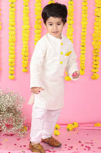 Sequins Embroidered Off White Kurta And Patiala