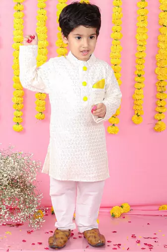 Sequins Embroidered Off White Kurta And Patiala