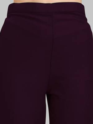 Wine embroidered cotton Kurta Pant With Dupatta 4