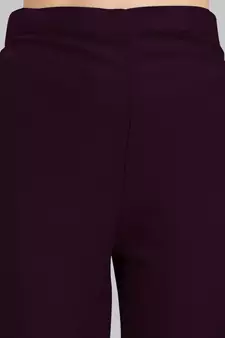 Wine embroidered cotton Kurta Pant With Dupatta