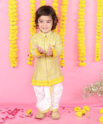 Sherwani Style Kurta With Dhoti 2